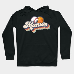 Retro Baseball Basketball Mama Hoodie